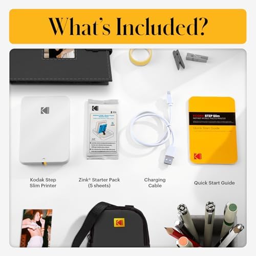 KODAK Step Slim Instant Smartphone Photo Printer - Portable Sleek Color Wireless Mobile Printer - Zink 2x3” Sticky-Back Photos - Print from iOS & Android Devices with Bluetooth w/the Fun App - White - Image 3