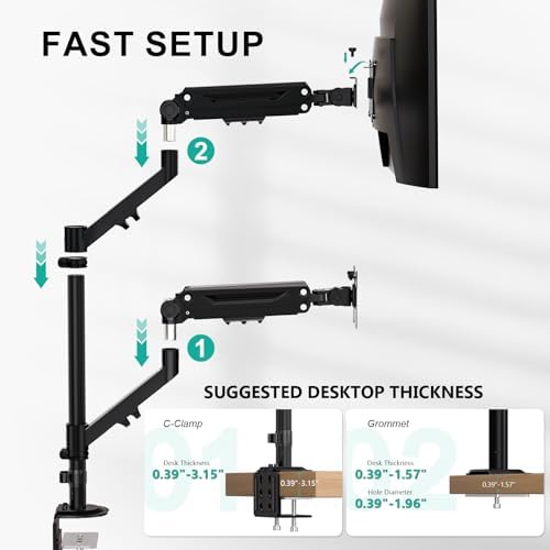WALI Vertical Dual Monitor Mount for 13-40 inch Screens, up to 26.4 lbs - Image 7