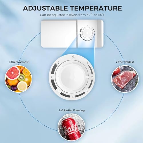 Antarctic Star Compact Refrigerator Mini Fridge with Freezer, Single Reversible Door, Dorm Fridge, Wire Shelf, Defrost Button, for Bedroom, Office, kitchen, 1.7 Cu. Ft, Black - Image 6