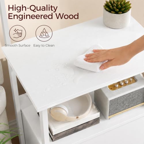 MAHANCRIS Printer Table with Storage, Home Printer Stand with File Cabinet, Fits A4/Letter Size Files, Printer Cabinet with Large Tabletop, Display Shelf, for Home Office, White PTWT3501 - Image 7