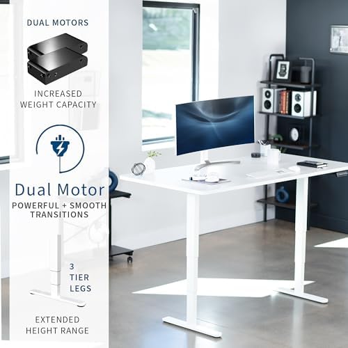 VIVO White 71 x 36 in Standing Desk, DESK-KIT-2W7W-36 - Image 4