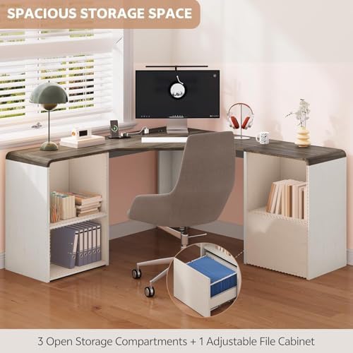 59'' Reversible L-Shaped Computer Desk, White - Image 6
