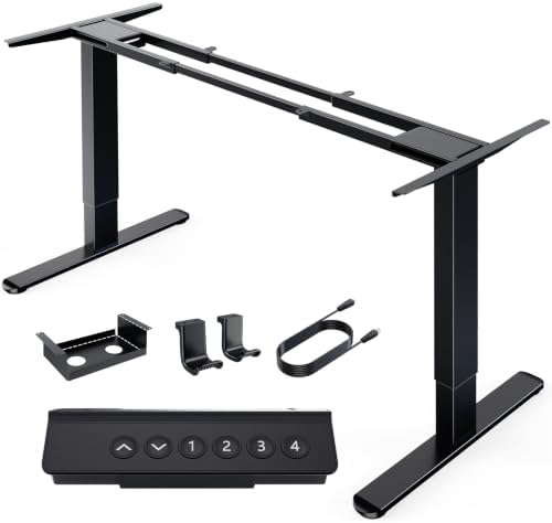 HUANUO Dual Motor Electric Standing Desk Frame, 265 lb Capacity, Black by HUANUO