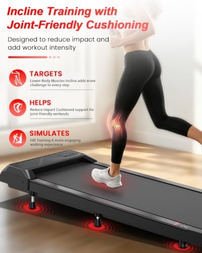 Walking Pad Treadmill with 8% Incline, Under Desk Treadmill for Home Office - Image 5
