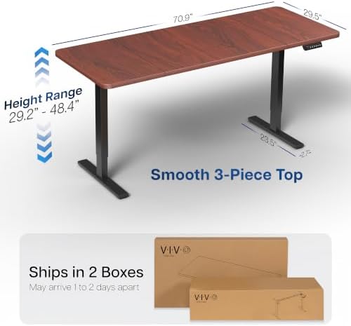 VIVO Dark Walnut 71 x 30 in Standing Desk, DESK-KIT-1B7D - Image 3
