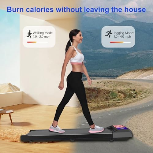Under Desk Treadmill,Walking Pad with 5% Incline，Treadmills for Home & Office, 2.5HP Portable Treadmill with Remote Control and LED Display - Image 2