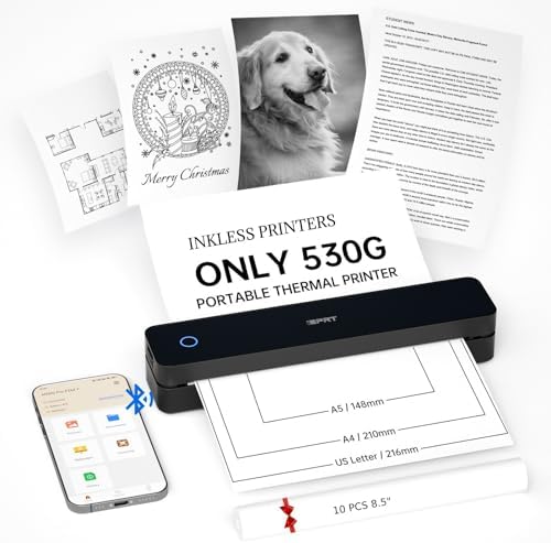 iDPRT Portable Printer Wireless for Travel, Inkless Thermal Printers by iDPRT