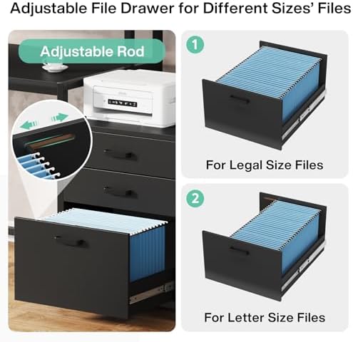 Tribesigns 63 Inch Computer Desk with File Drawer Cabinet, Home Office Desk - Image 5