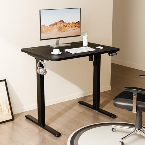Small Standing Desk, 32"x24" Height Adjustable Sit-Stand Office, Black - Image 2