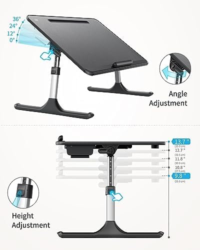 SAIJI Lap Desk for Bed, X-Large Foldable Laptop Table with Book Stand - Image 5