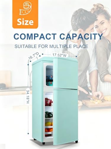 Refrigerator with Freezer 3.5 Cu.Ft Top-Freezer Compact Refrigerator Blue - Image 2