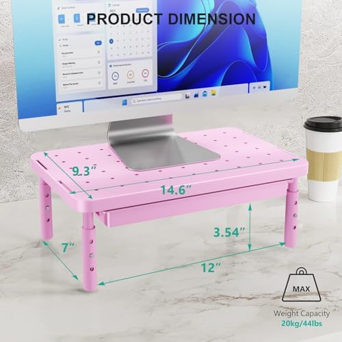 WALI Computer Monitor Stand with Storage, Monitor Riser 3 Height Adjustable - Image 6