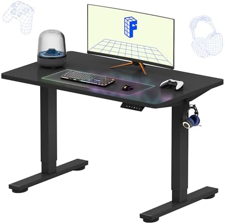 FLEXISPOT EN1 40"x24" One-Piece Standing Desk, Black (Black Frame) by Unknown
