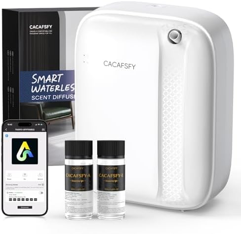 Waterless Essential Oil Diffuser,(2 * 50ml Fragrances Included) 3000 Sq.Ft Coverage 400 ml Large Capacity Hotel Scent Diffuser,Cold Air Tech, App & Button Control,Scent Diffusers for Home Large Room by CACAFSFY