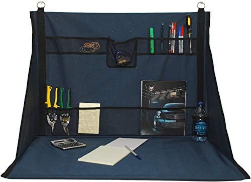 Mini Portable Standing Desk, Workbench, Work Station, Storage for Jobsite, Garage, Office, Shop, Hanging Work Surface, Black (WS3700) by Plan+Station
