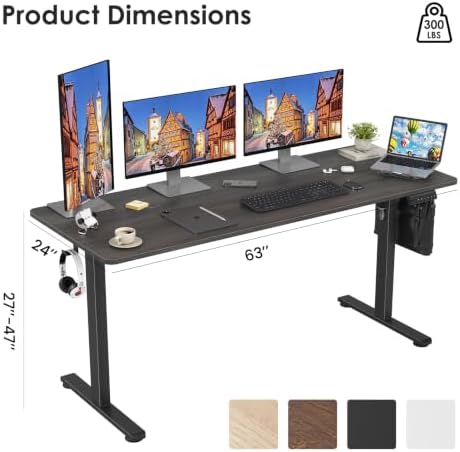 STARY Electric Standing Desk Adjustable Height Sit Stand Home Office Desk with Splice Board - Image 3