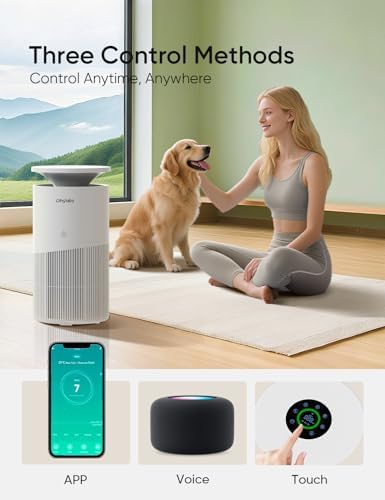 Air Purifier for Home Large Room up to 3620Ft², H13 True HEPA Air Purifiers for Home Pet Hair Dander Odor Pollen, Air Cleaner with Smart WiFi, 360° Air Intake, Auto Mode, Pet Lock, 22dB Quiet - Image 5