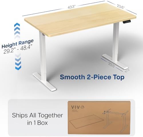 VIVO Light Wood 43 x 24 in Standing Desk, DESK-1W4C - Image 3