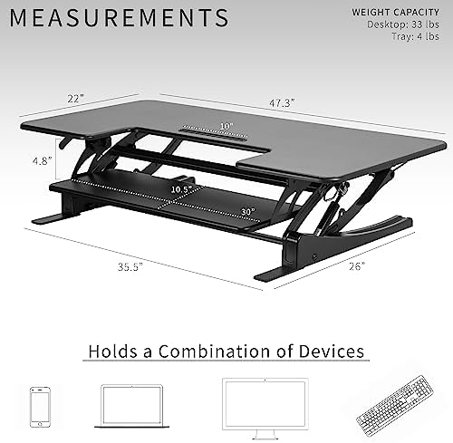 VIVO Black 48 in Standing Desk Converter, DESK-V048V - Image 3