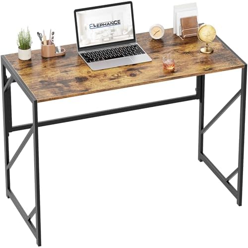 Elephance Folding Desk Writing Computer Desk for Home Office No-Assembly by Elephance