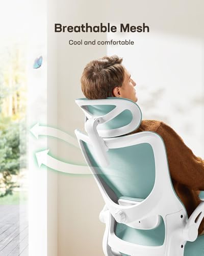 Marsail Ergonomic Office Chair: Office Desk Chair with High Back Mesh and Adjustable Lumbar Support Rolling Work Swivel Task Chairs with Wheel 3D Armrests and Headrest - Image 5