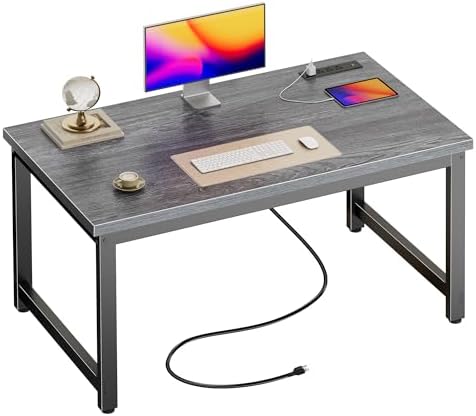 Huuger 48 x 24 inch Desk with Power Outlets & 0.95 Inch Thicker Desktop by Huuger