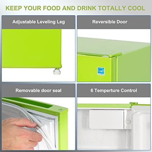 1.6 Cu' Mini Refrigerator, Small Refrigerator, Mini Fridge with Freezer, Compact Refrigerator, Green (FR 160 GREEN) - Image 4