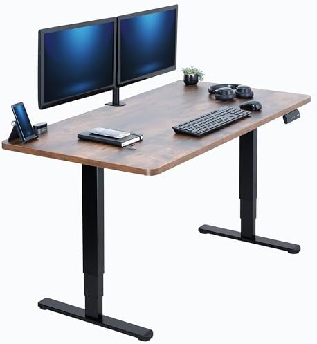 VIVO Rustic Vintage Brown 60 x 24 in Standing Desk, DESK-KIT-2B6N by VIVO