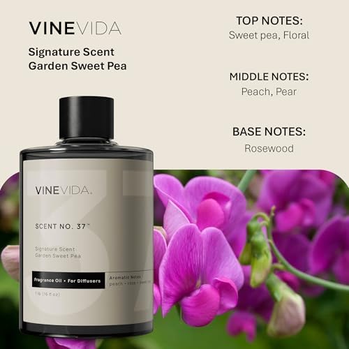 VINEVIDA [16 Fl Oz] Garden Sweet Pea Fragrance Oil for Cold Air Diffusers, Essential Oils for Diffuser Oil Refill & Air Freshener Room Spray - Image 2
