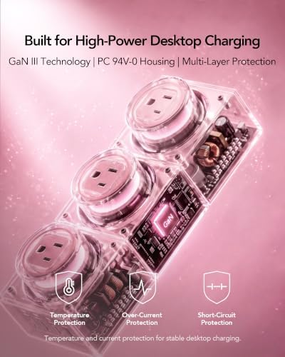 MFish E-Tank 7-in-1 Desktop Charging Station, 240W Max GaN USB-C Charger - Image 6