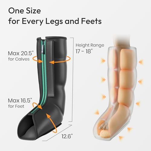 QUINEAR Leg Massager for Circulation and Pain Relief, Heating Leg Compression Massager with 3 Modes, Foot and Calf Massager with 3 Intensities 3 Heats - Gift for Mom and Dad - Image 5