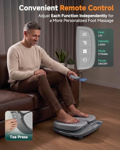 Snailax Vibration Foot Massager with Heat for Plantar Fasciitis Pain & Circulation, High RPM Oscillating Deep Tissue Foot & Calf Massager, 3 Speeds Vibrating 2 Heat Settings with Remote, FSA Eligible - Image 5