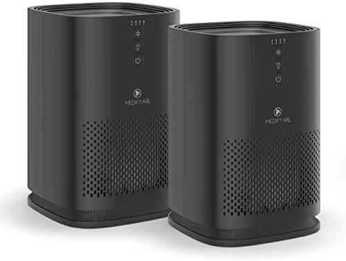 Medify MA-14 Air Purifier with HEPA Filter | 470 ft² per Hour for Smoke, Odors, Pollen, Pets | Removal to 0.3 Microns | Black, 2-Pack by MEDIFYAIR