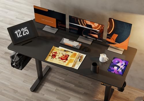 Claiks Electric Height Adjustable Standing Desk, 63x24 Inch, Black - Image 6