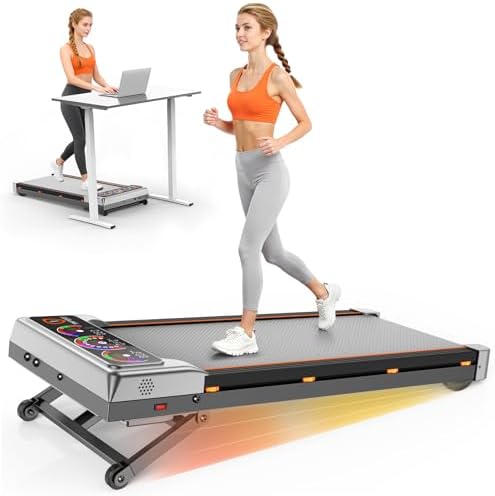 Walking Pad Treadmill with 15% 12-Level Incline & UI Screen, Trisomy 3.5HP Foldable Under Desk Treadmill with Bluetooth Speaker, Portable Treadmills for Home Office 450LBS, Remote, RGB Light by %E2%80%8ETrisomy