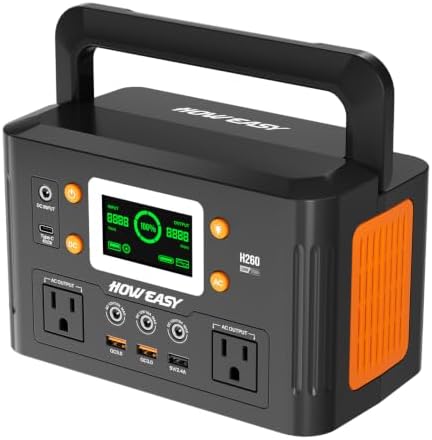 HOWEASY Portable Power Station,260W(500W peak) Solar Generator with PD 65W by HOWEASY