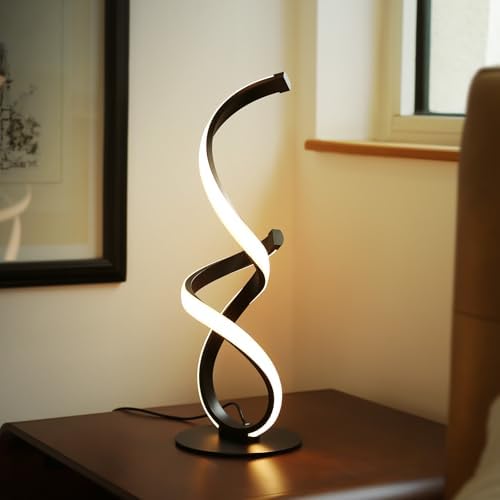 2 Pack Modern Table Lamps for Nightstand, LED Spiral Touch Light - Image 7
