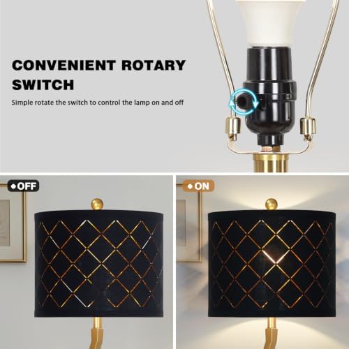 CINSARY 30" Tall Black and Gold Table Lamp for Living Room Bedroom Single - Image 4