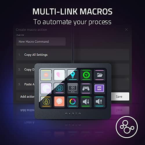 Razer Stream Controller X: All-in-One Keypad for Streaming - 15 Switchblade Buttons - Multi-Link Macros - Swappable Magnetic Faceplate - Designed for PC & Mac Compatibility - Image 3