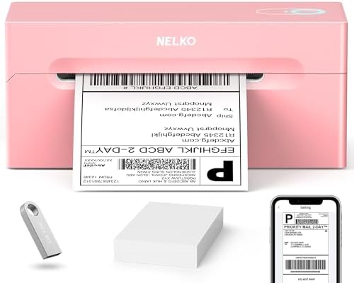 Nelko Bluetooth Thermal Shipping Label Printer, 4x6 Thermal Label Printer by NELKO