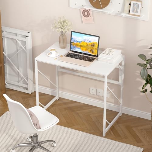 Elephance Folding Desk Writing Computer Desk for Home Office No-Assembly - Image 2