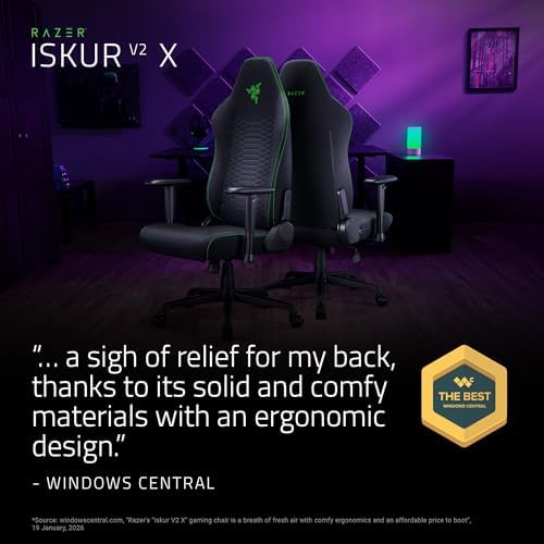 Razer Iskur V2 X Ergonomic Gaming Chair, Black - Image 3