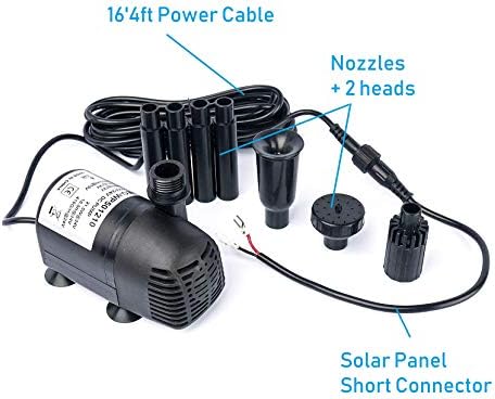 12V - 24V DC Brushless Submersible Water Pump, 410GPH, for Solar Fountain, Fish Pond, and Aquarium - Image 2