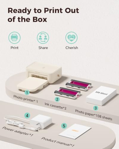 HPRT CP4100 4X6 Photo Printer for iPhone & Android, 108 Sheets & 2 Ribbons - Image 6