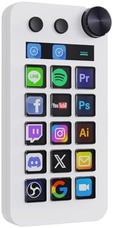 TreasLin VSDinside Macro Keyboard Stream Controller Deck with 18 Customizable Macro Keys support Numberic/Calculator/Stream Controller Mode to Trigger Actions in OBS Twitch YouTube for Content Creators Streamer Compatible with PC & Mac N1 White by TreasLin