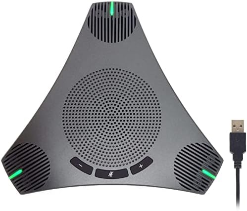 Conference Speaker and Microphone, USB Speakerphone Microphone with USB Hub by PolaTab