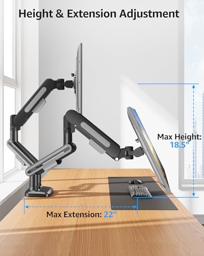 MOUNTUP Dual Monitor Mount, Heavy Duty Monitors Arm - Image 4