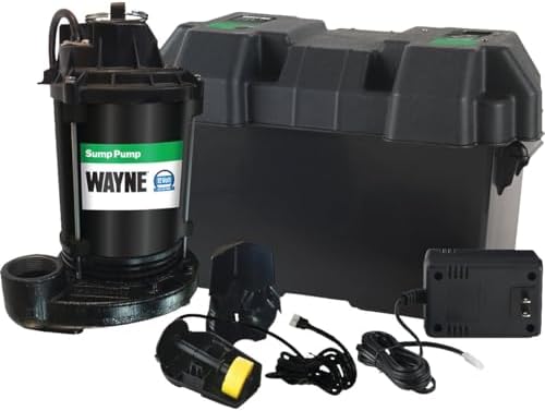 WAYNE ESP25n - 12 Volt Battery Back Up Sump Pump, Battery Not Included - Up to 2,700 Gallons Per Hour - Heavy Duty Basement Sump Pump by WaynePumps