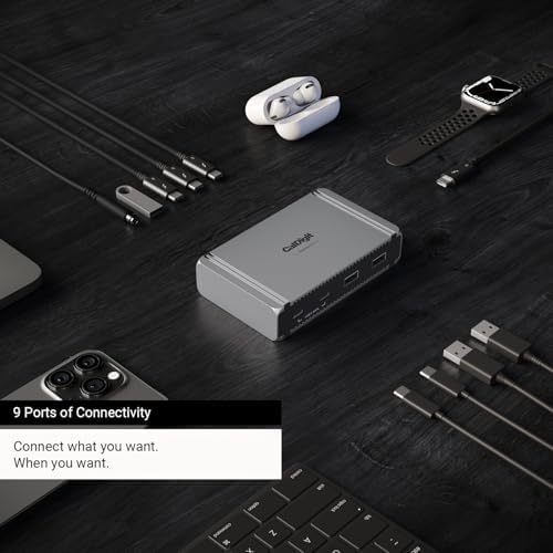 CalDigit E5 - Thunderbolt 5 Element 5 Hub - 9 Ports, 4 x Thunderbolt 5/USB4 v2, 3 x USB-A & 2 x USB-C 10Gb/s, Single 8K, Dual 6K/8K, or Two 4K@240Hz Displays, 90W Charging, 0.8m Cable 180W PSU - Image 5