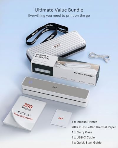 PRT MT610 Inkless Portable Printer Wireless Thermal Printer, Case 200 Sheet - Image 2